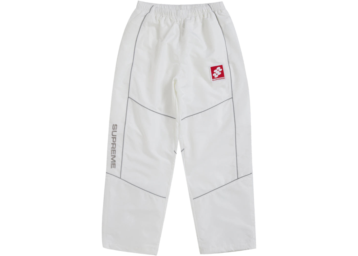 Supreme Reflective Piping Track Pant White