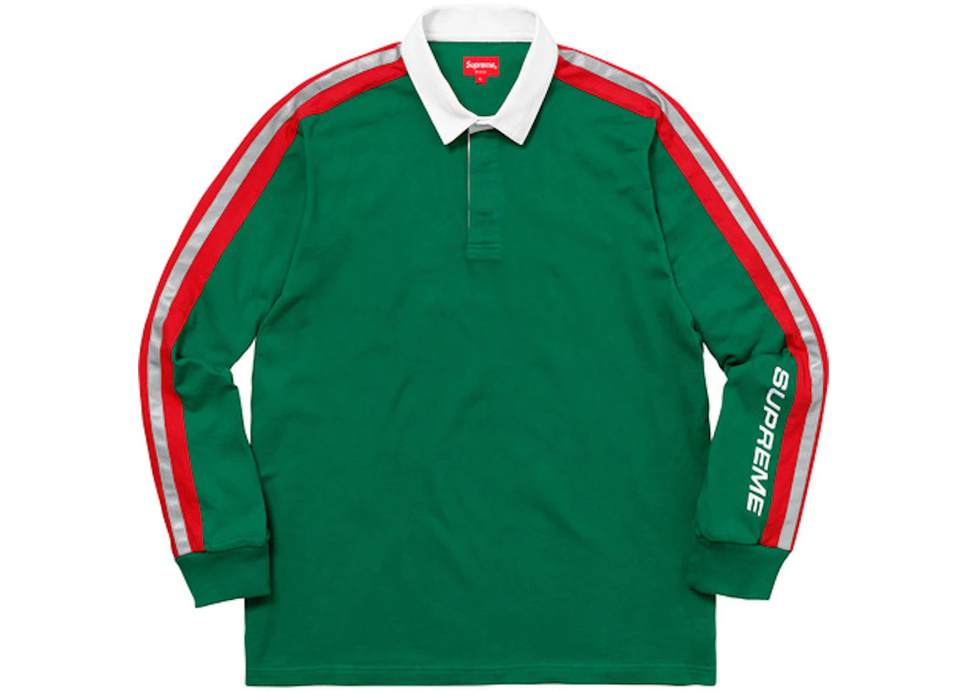 Supreme Reflective Sleeve Stripe Rugby Green