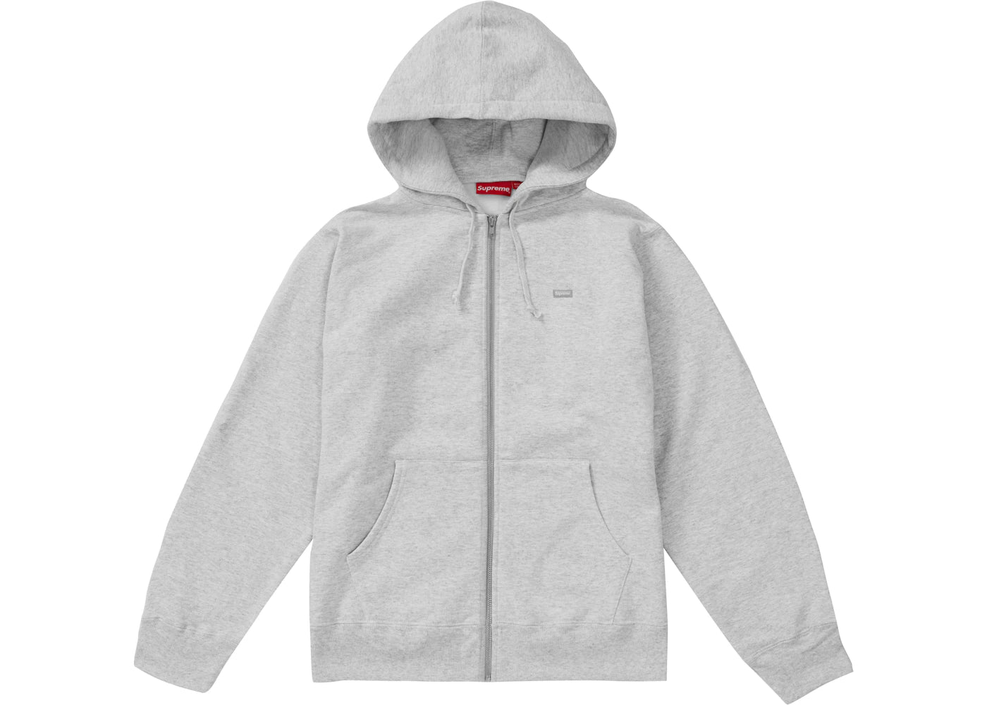Supreme Reflective Small Box Zip Up Sweatshirt Ash Grey