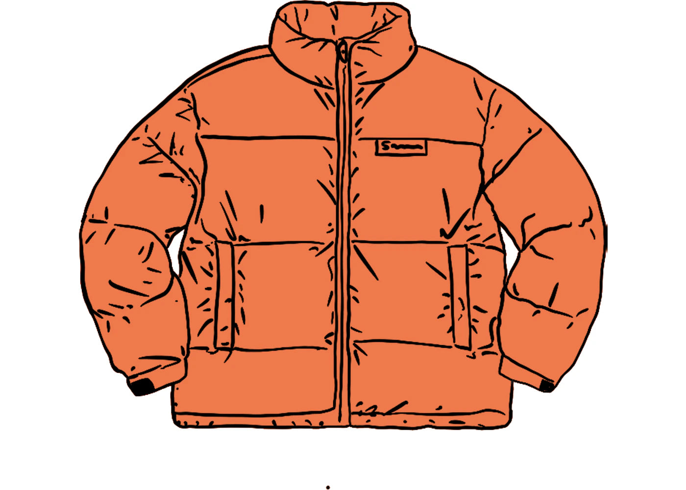 Supreme Reflective Speckled Down Jacket Orange