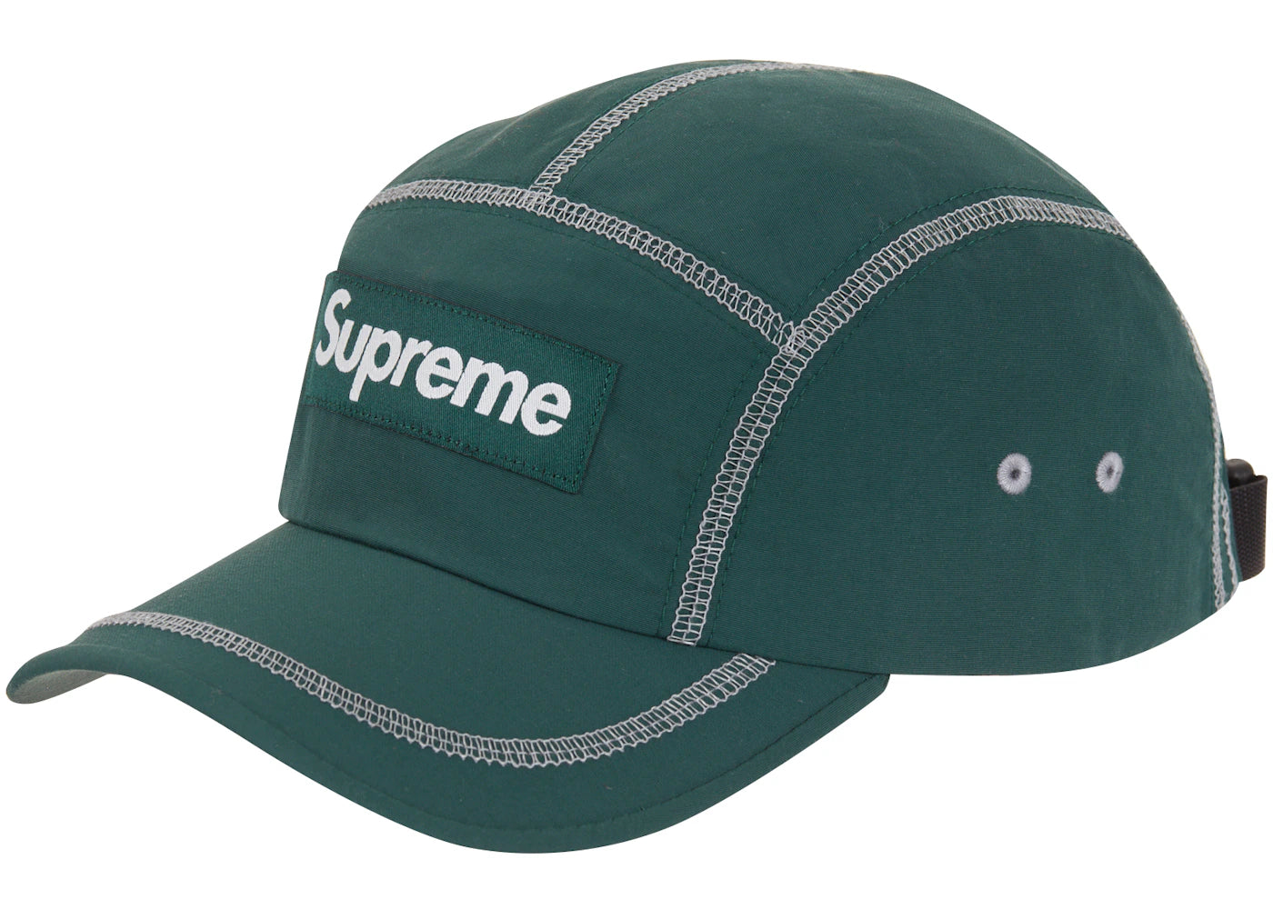 Supreme Reflective Stitch Camp Cap Dark Green