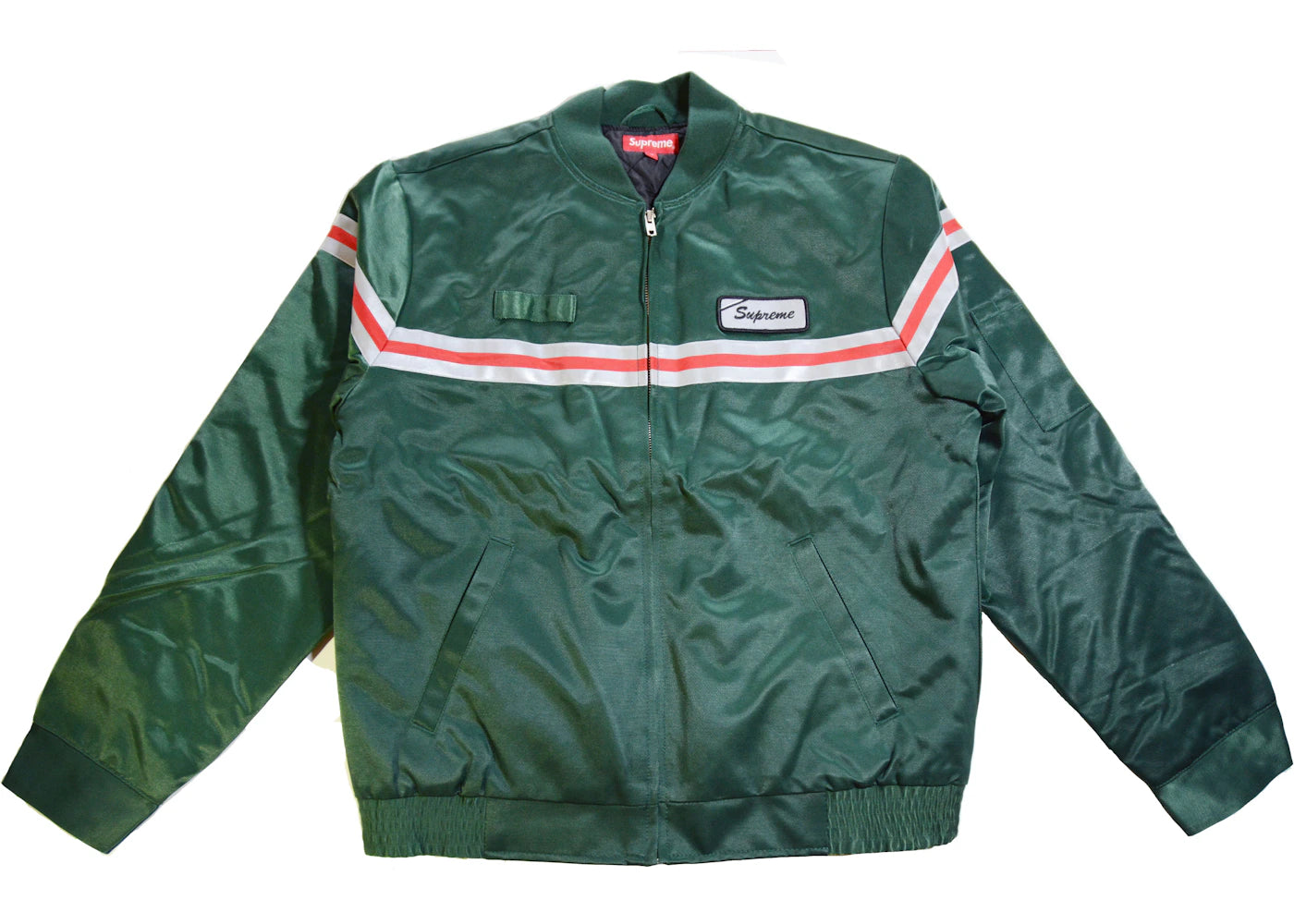 Supreme Reflective Stripe Work Jacket Dark Green