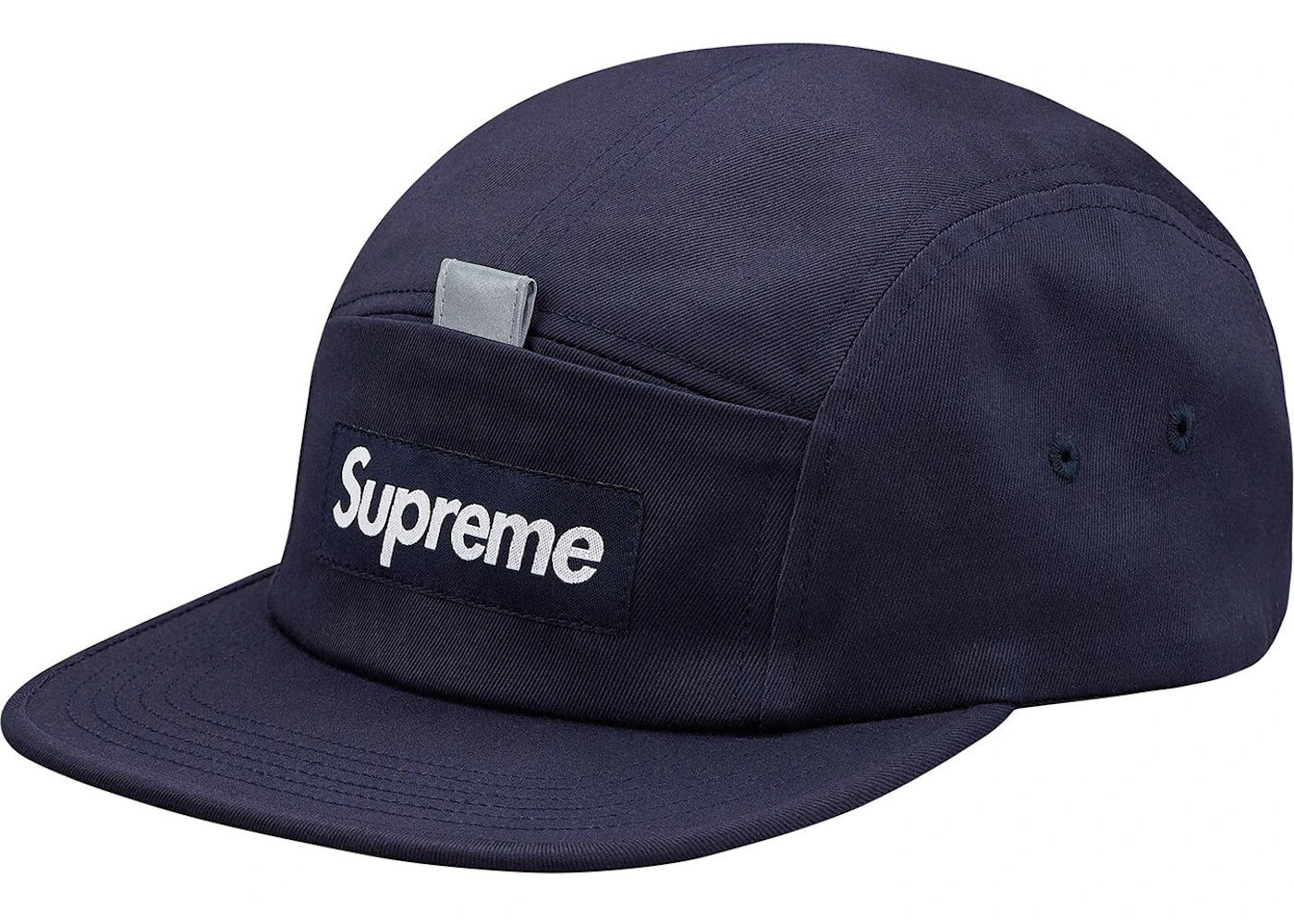 Supreme Reflective Tab Pocket Camp Cap Navy