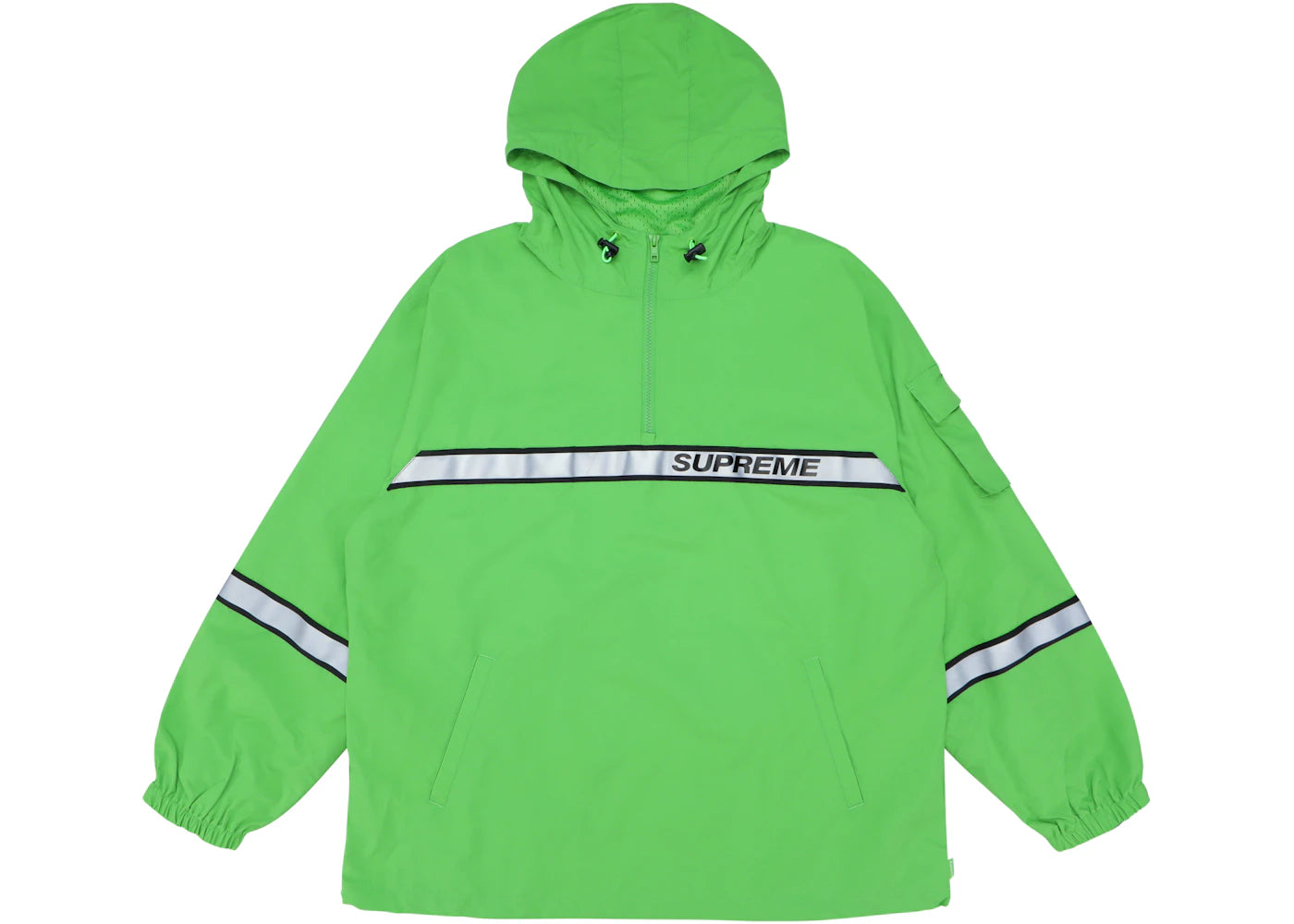 Supreme Reflective Taping Hooded Pullover Green