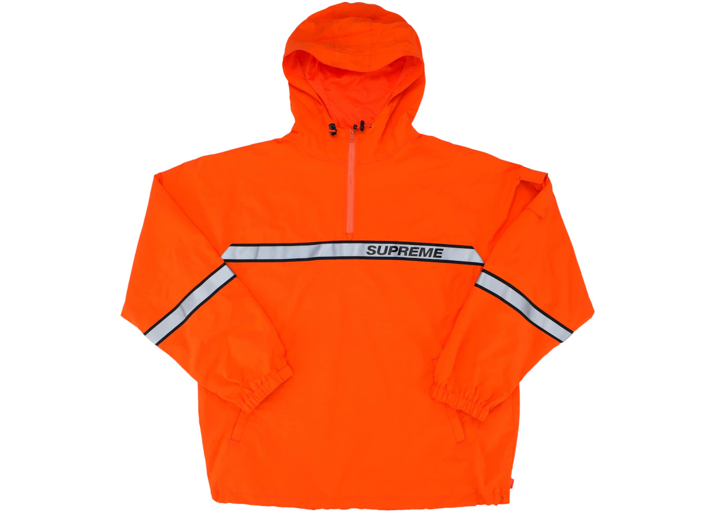 Supreme Reflective Taping Hooded Pullover Orange