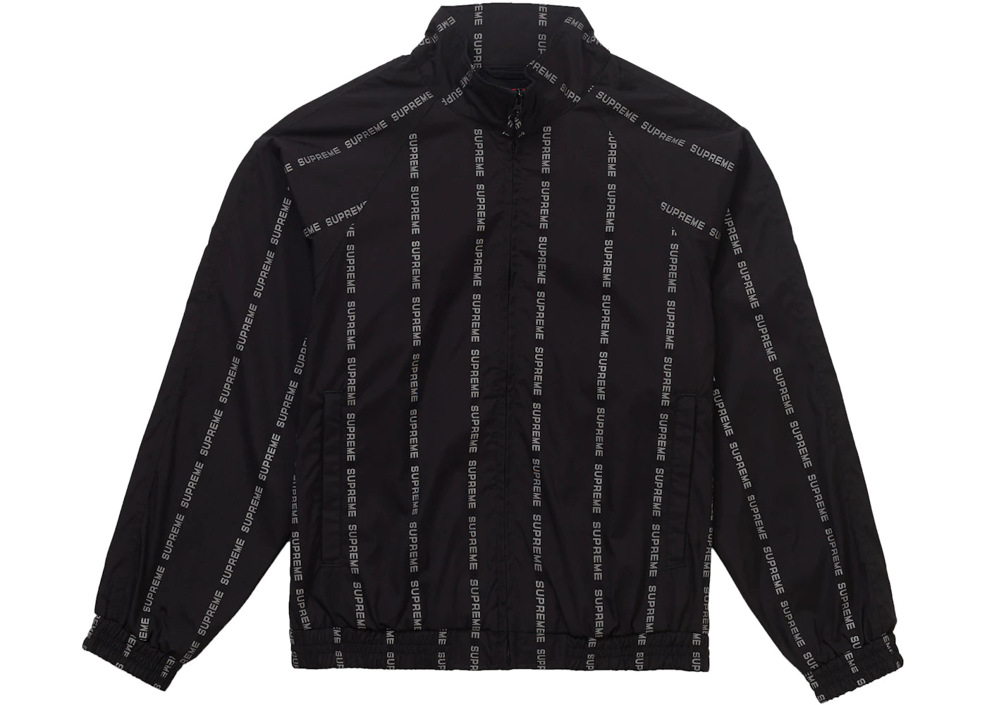 Supreme Reflective Text Track Jacket Black