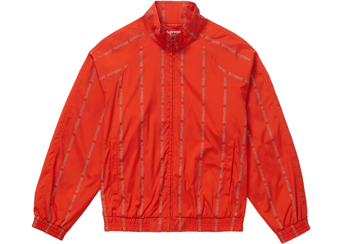 Supreme Reflective Text Track Jacket Orange