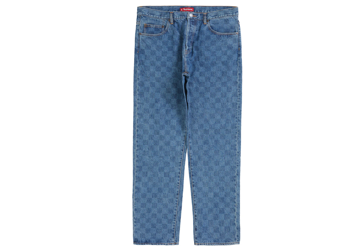 Supreme Regular Jean (FW20) Washed Checkerboard