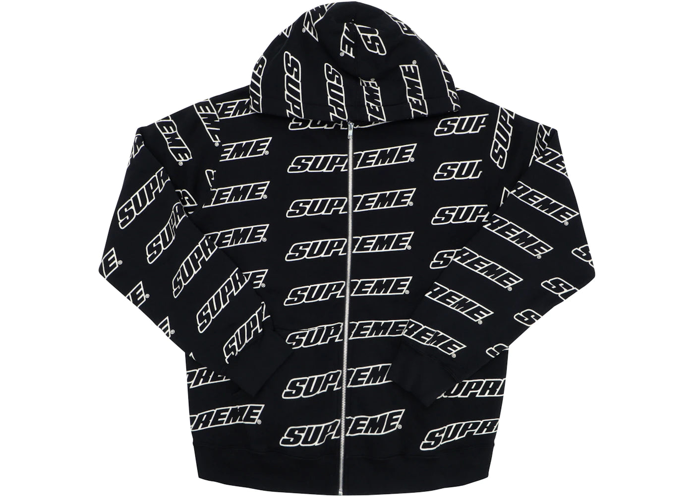 Supreme Repeat Zip Up Hooded Sweatshirt Black