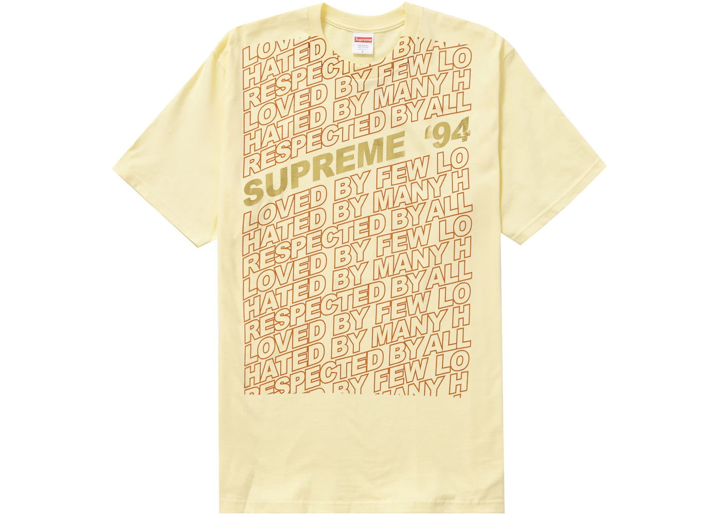 Supreme Respected Tee Pale Yellow