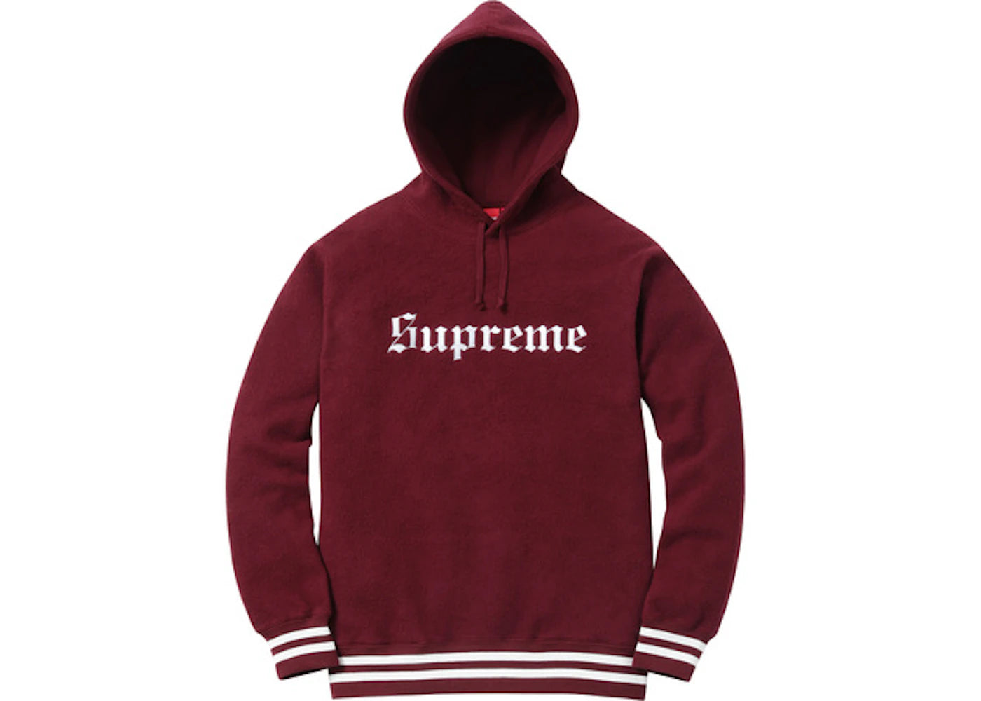 Supreme Reverse Fleece Hooded Sweatshirt Burgundy