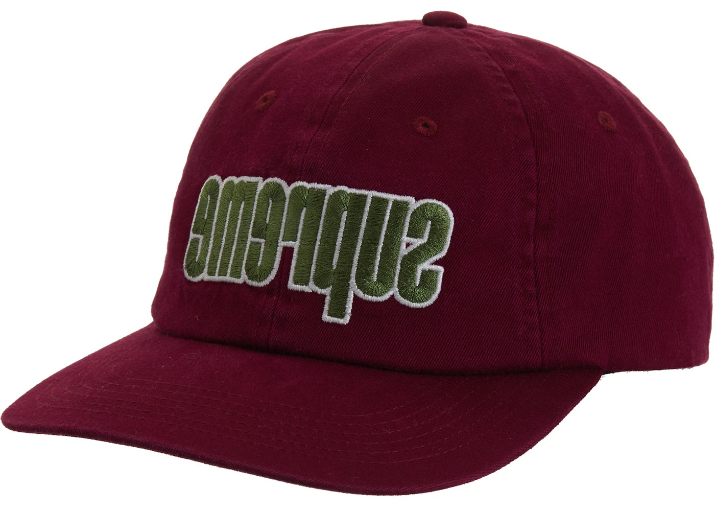 Supreme Reverse Logo 6-Panel Burgundy