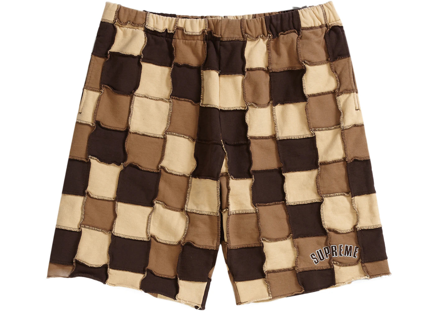 Supreme Reverse Patchwork Sweatshort Brown