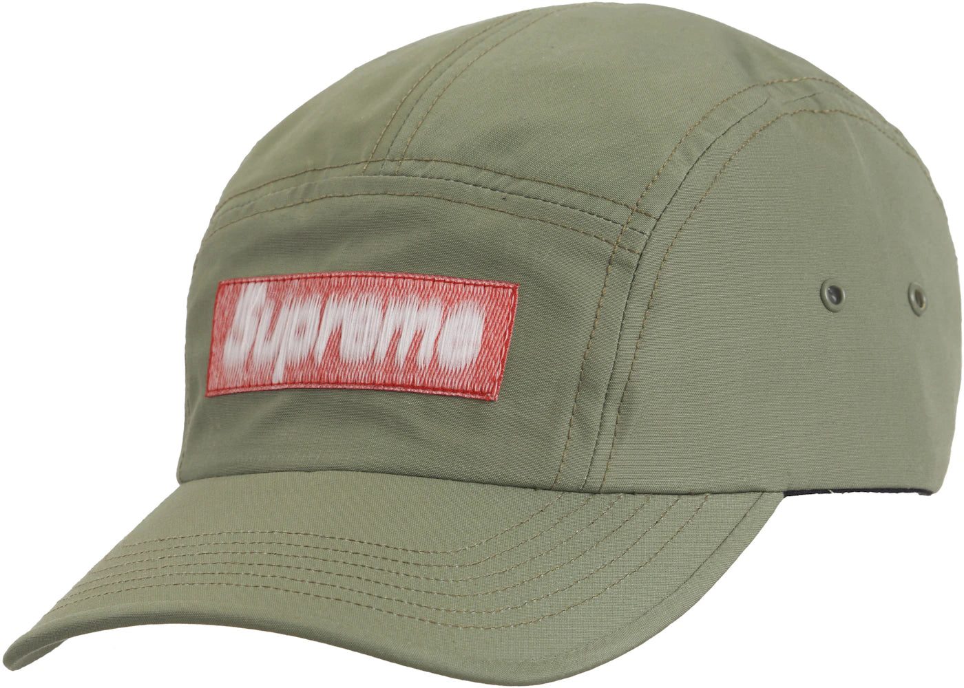 Supreme Reversed Label Camp Cap Olive