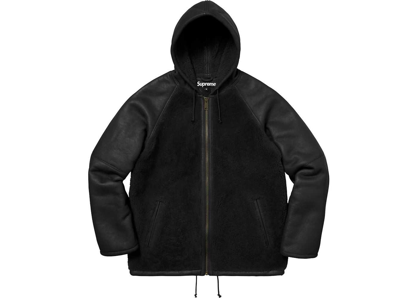 Supreme Reversed Shearling Hooded Jacket Black