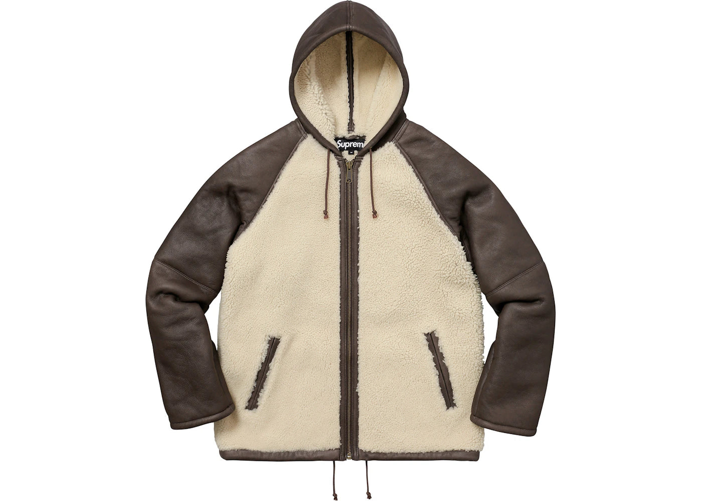 Supreme Reversed Shearling Hooded Jacket Brown