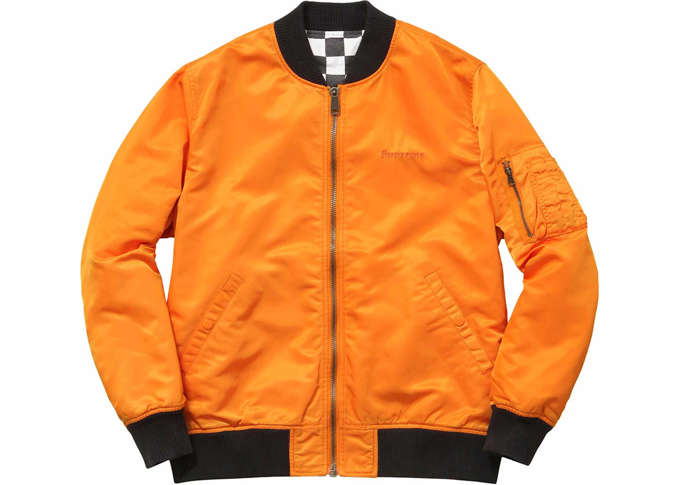 Supreme Reversible Checkered Ma-1 Bomber Orange