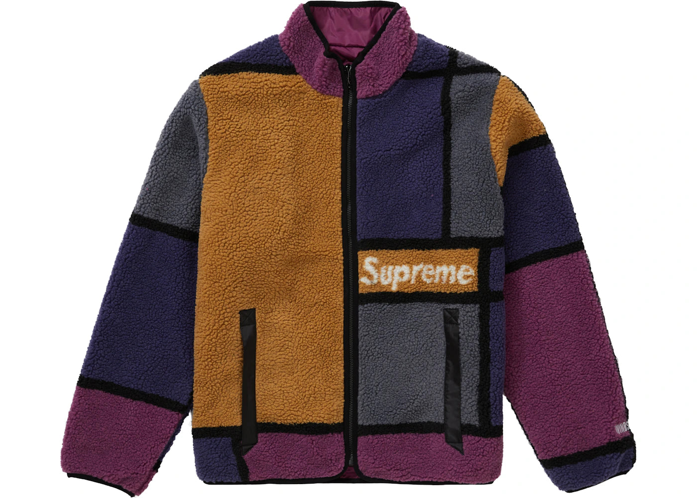 Supreme Reversible Colorblocked Fleece Jacket Purple
