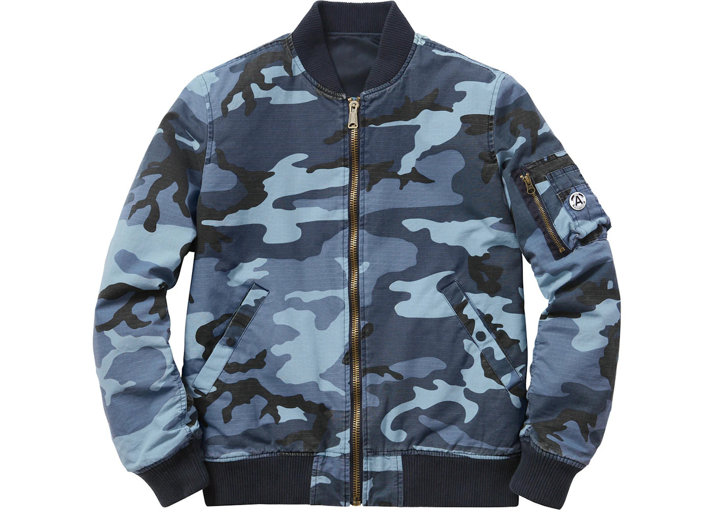 Supreme Reversible Cotton Ma 1 Jacket Blue Camo