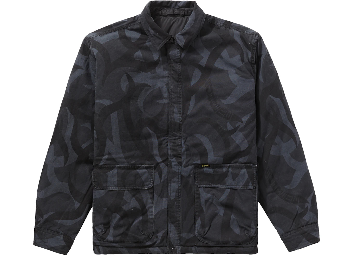 Supreme Reversible Puffy Work Jacket Black Tribal Camo