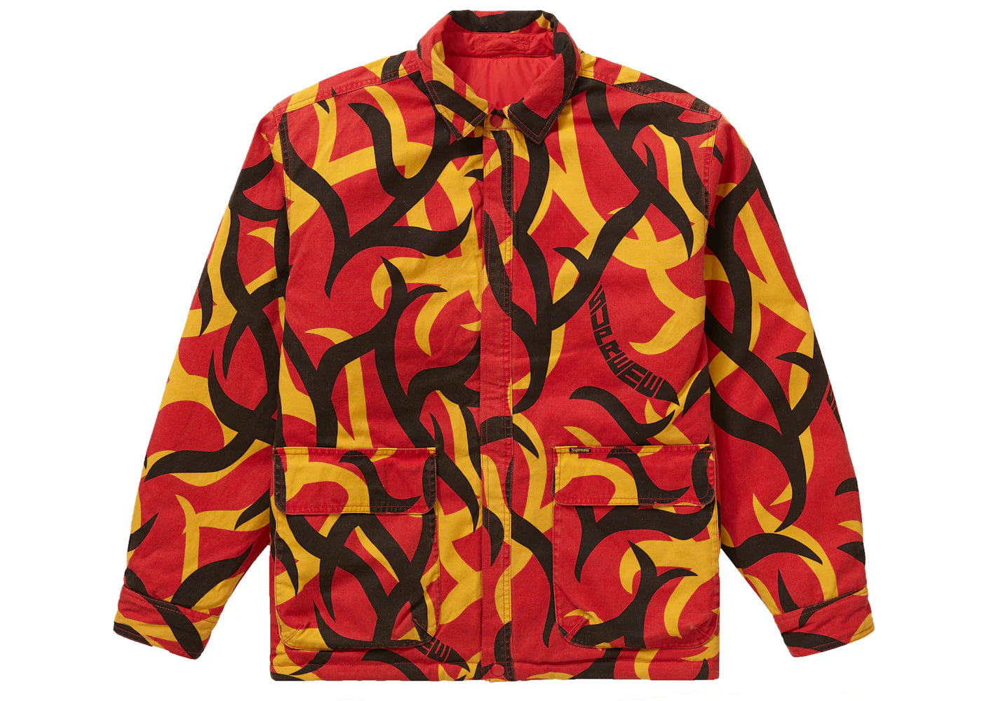 Supreme Reversible Puffy Work Jacket Red Tribal Camo