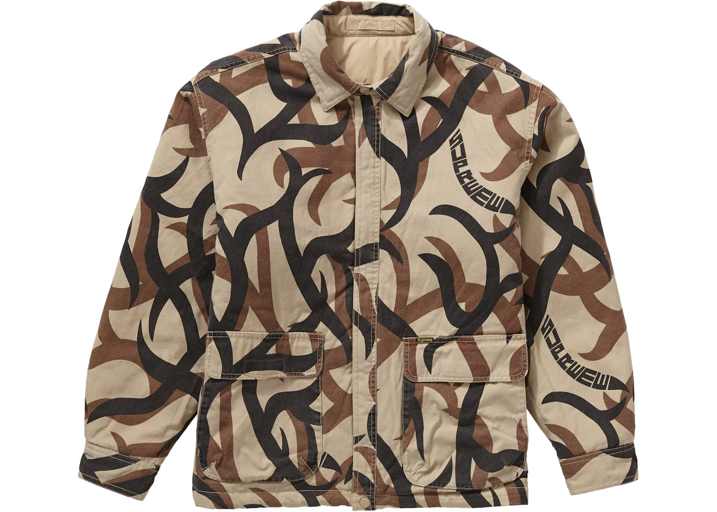 Supreme Reversible Puffy Work Jacket Tan Tribal Camo