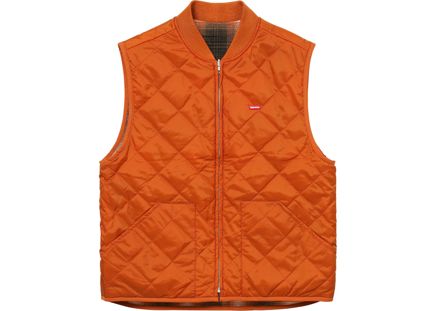 Supreme Reversible Shadow Plaid Vest Rust