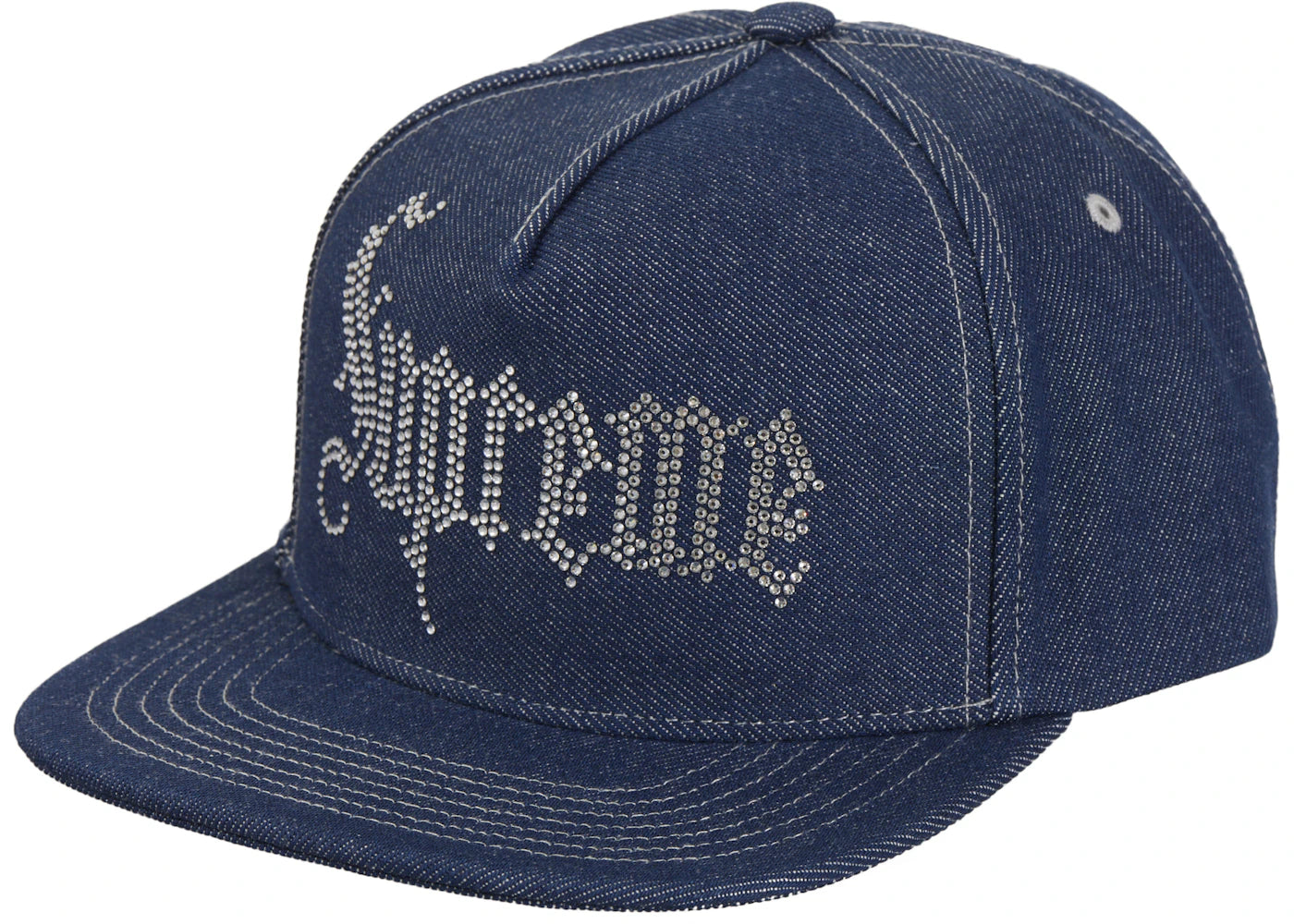 Supreme Rhinestone 5-Panel Denim