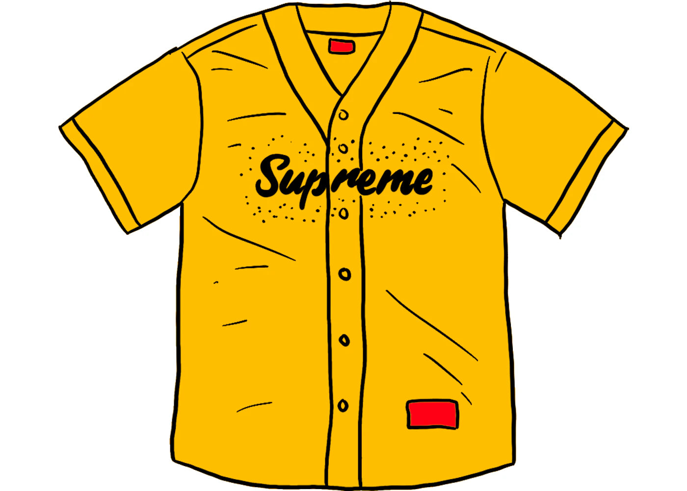 Supreme Rhinestone Baseball Jersey Yellow