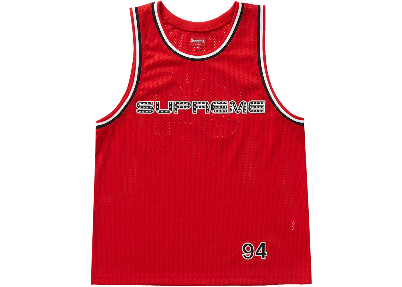 Supreme Rhinestone Basketball Jersey Red