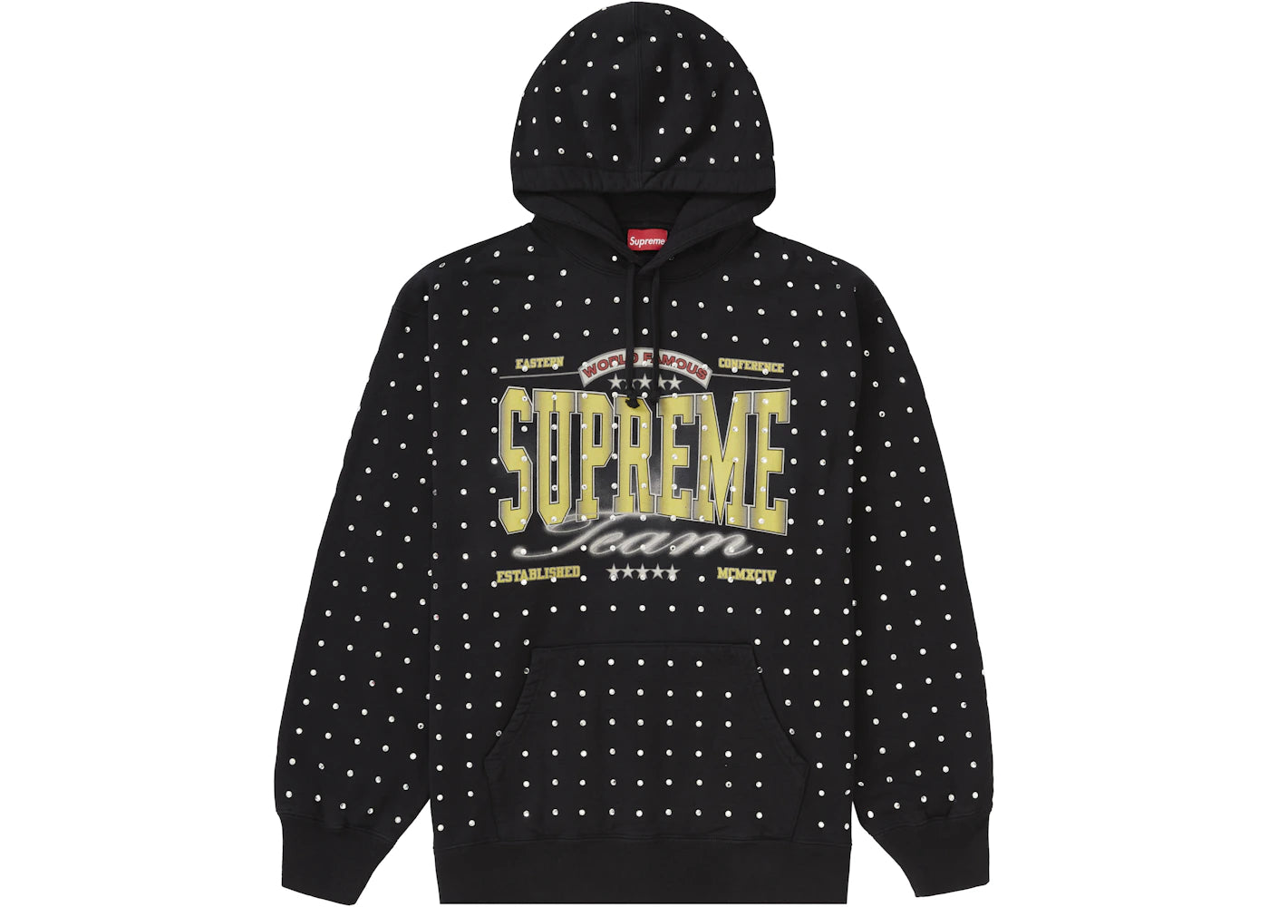Supreme Rhinestone Hooded Sweatshirt Black