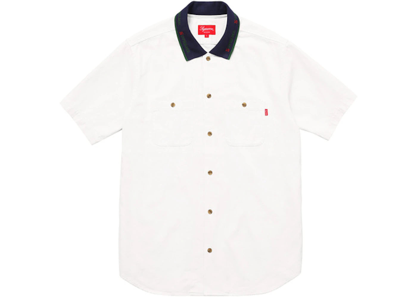 Supreme Rib Collar SS Denim Shirt Natural