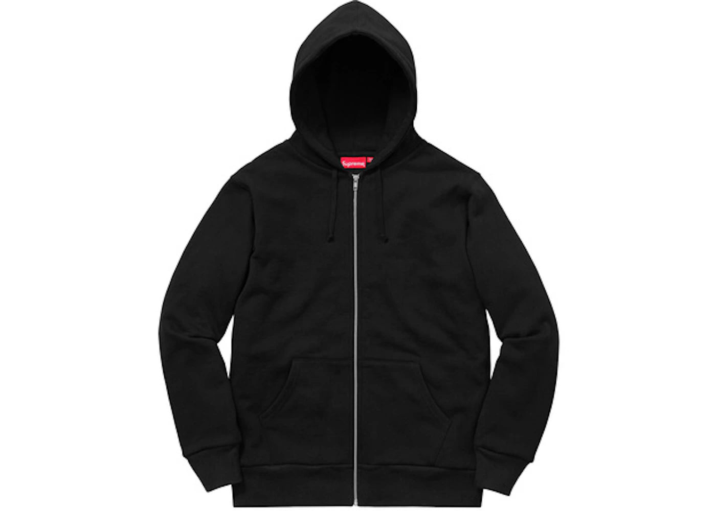 Supreme Rib Logo Zip Up Hoodie Black