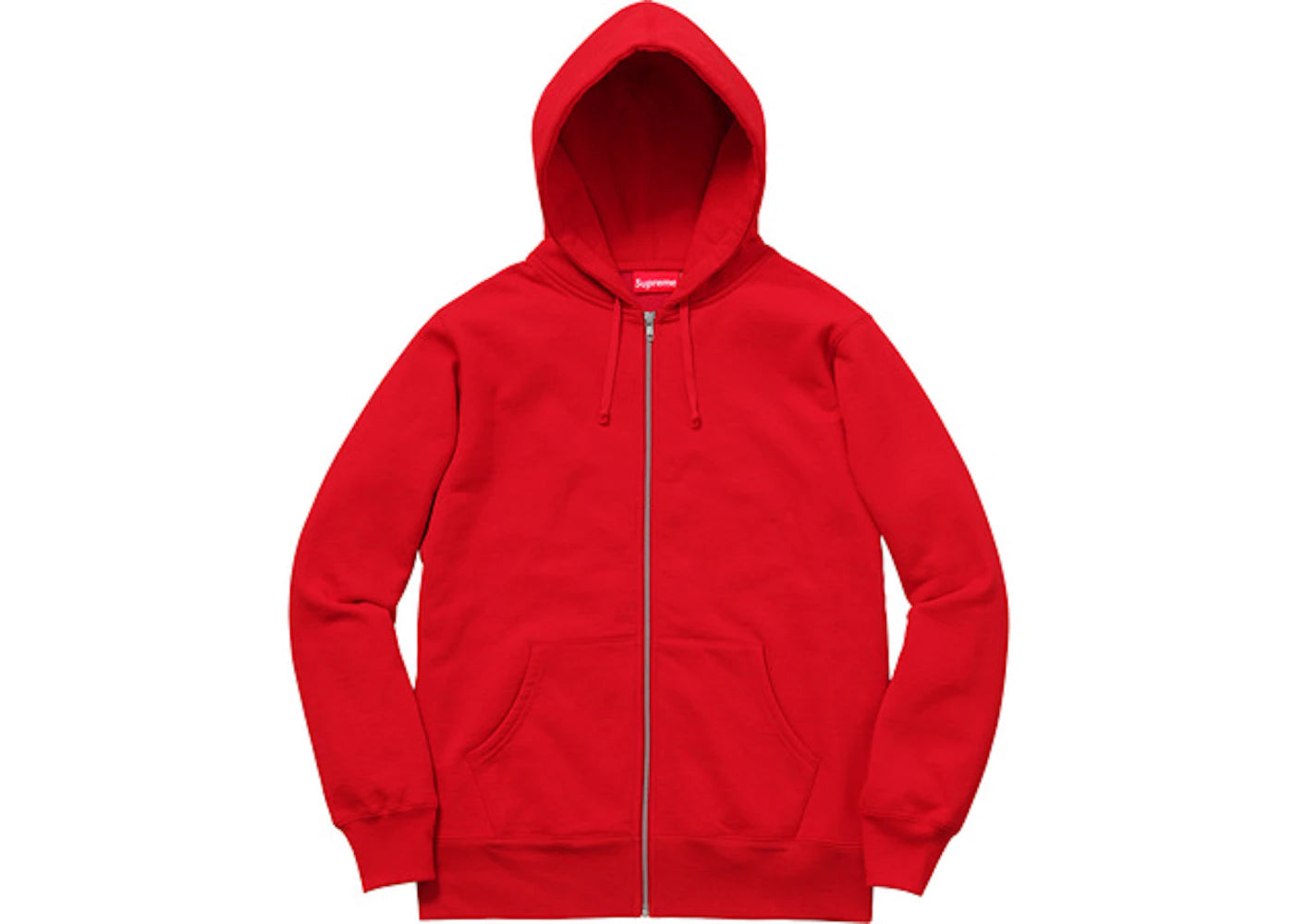 Supreme Rib Logo Zip Up Hoodie Red