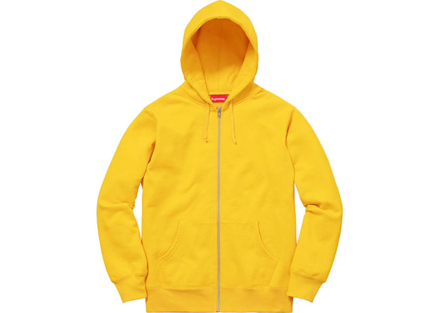 Supreme Rib Logo Zip Up Hoodie Yellow