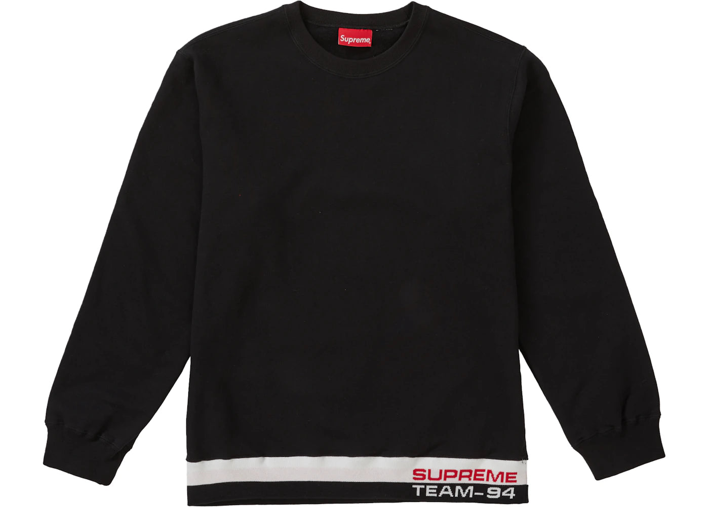 Supreme Rib Stripe Crewneck Black