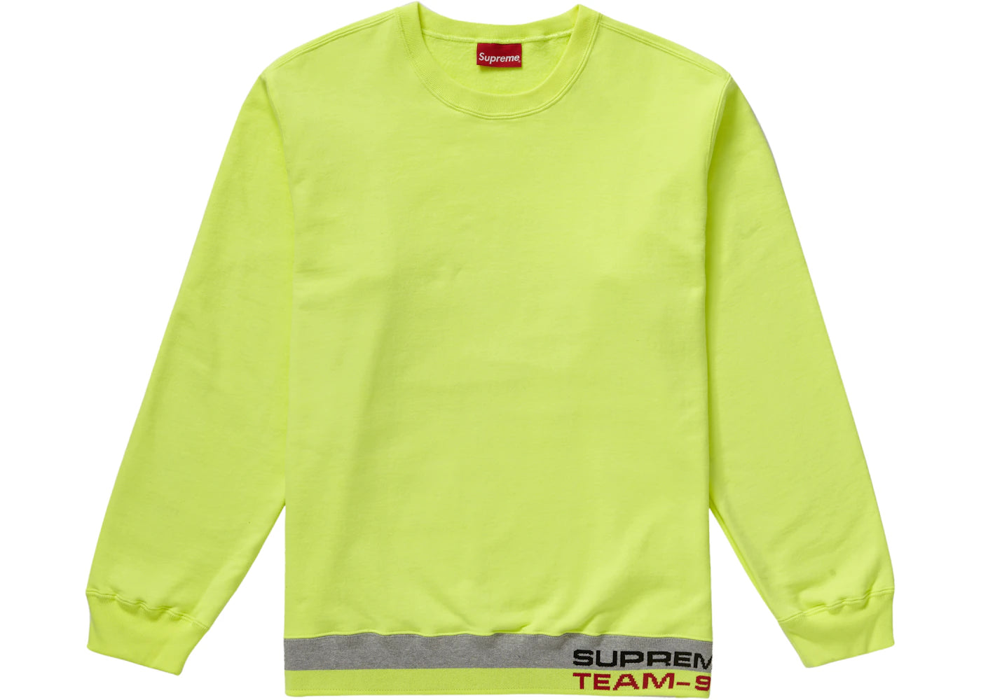 Supreme Rib Stripe Crewneck Bright Yellow