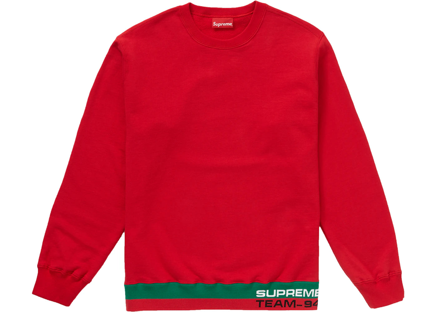 Supreme Rib Stripe Crewneck Red