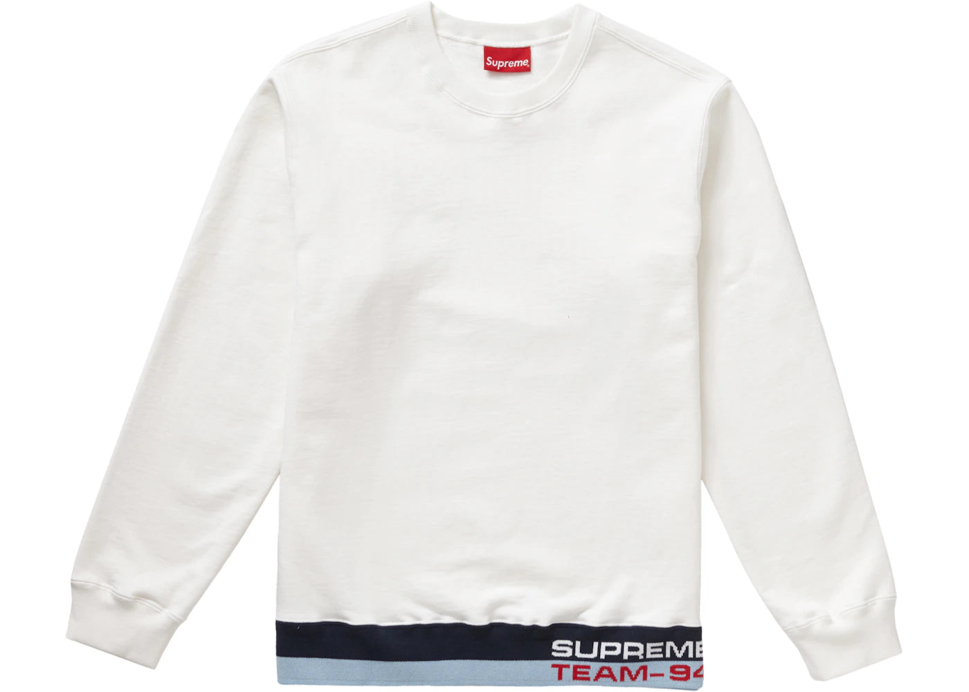 Supreme Rib Stripe Crewneck White