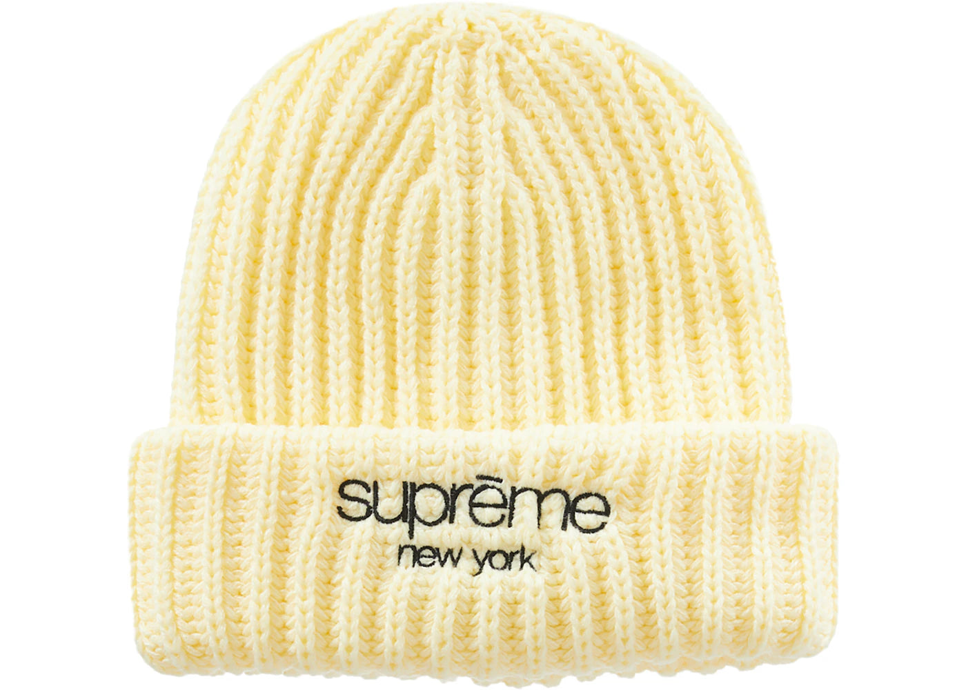 Supreme Ribbed Beanie (FW22) Cream