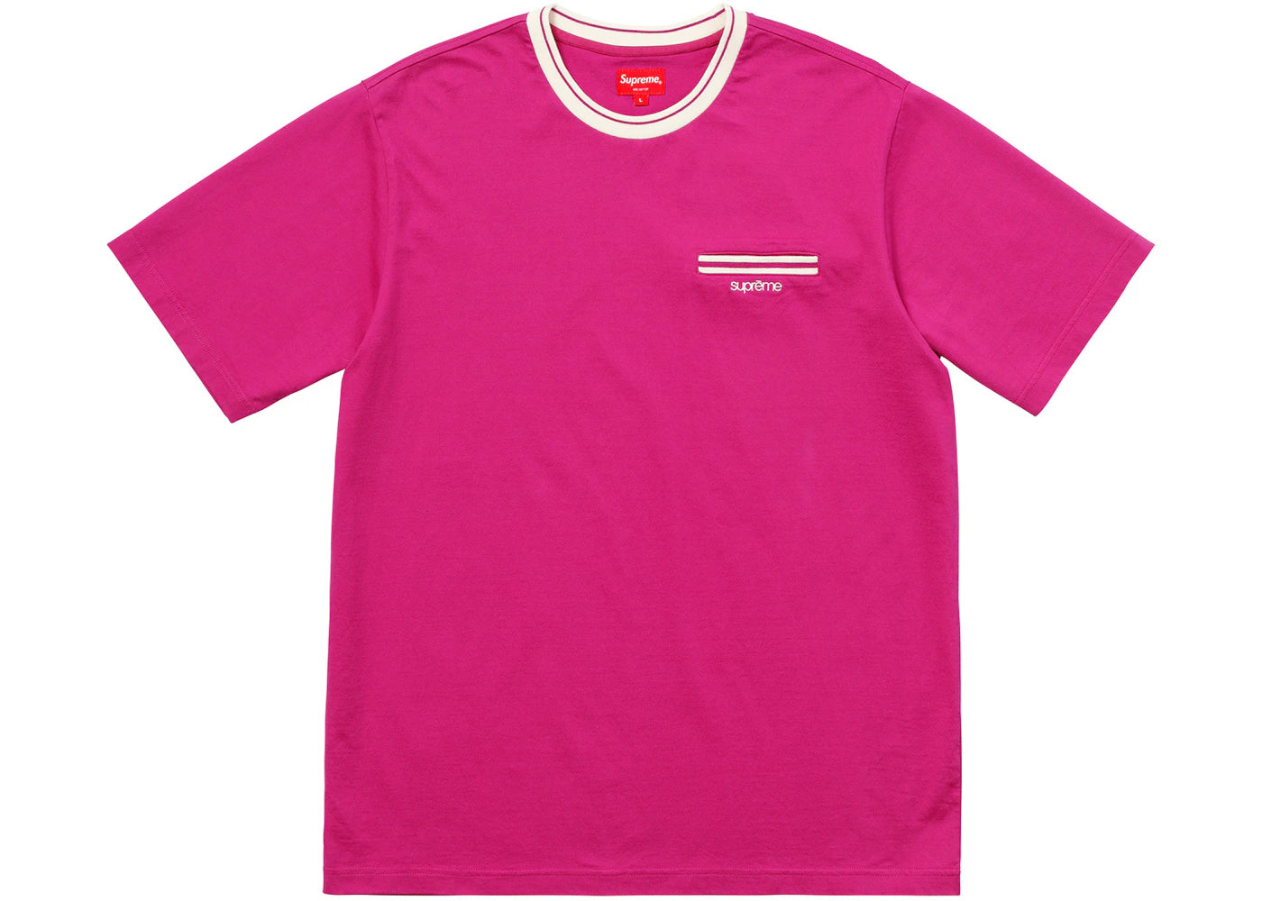 Supreme Ribbed Pocket Tee Magenta