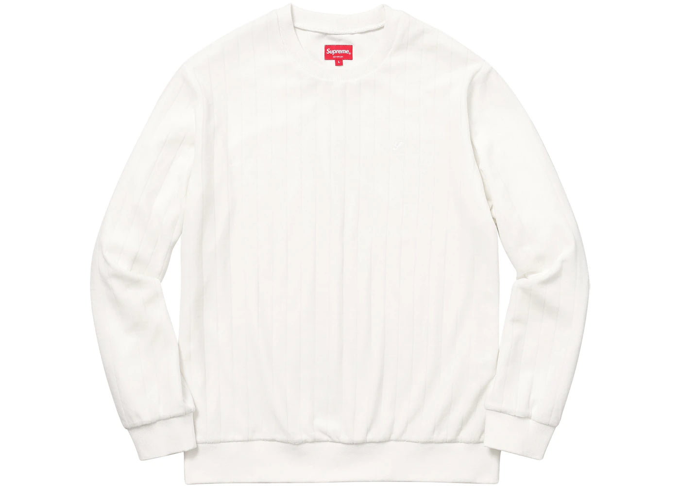 Supreme Ribbed Velour Crewneck White