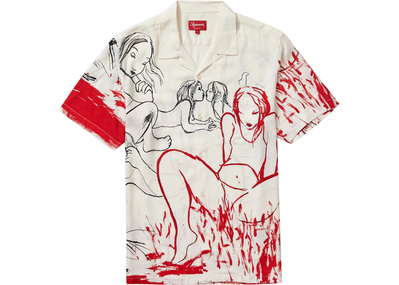 Supreme Rita Ackermann Rayon S/S Shirt White