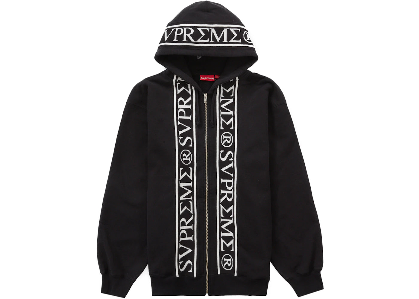 Supreme Roman Zip Up Hooded Sweatshirt Black