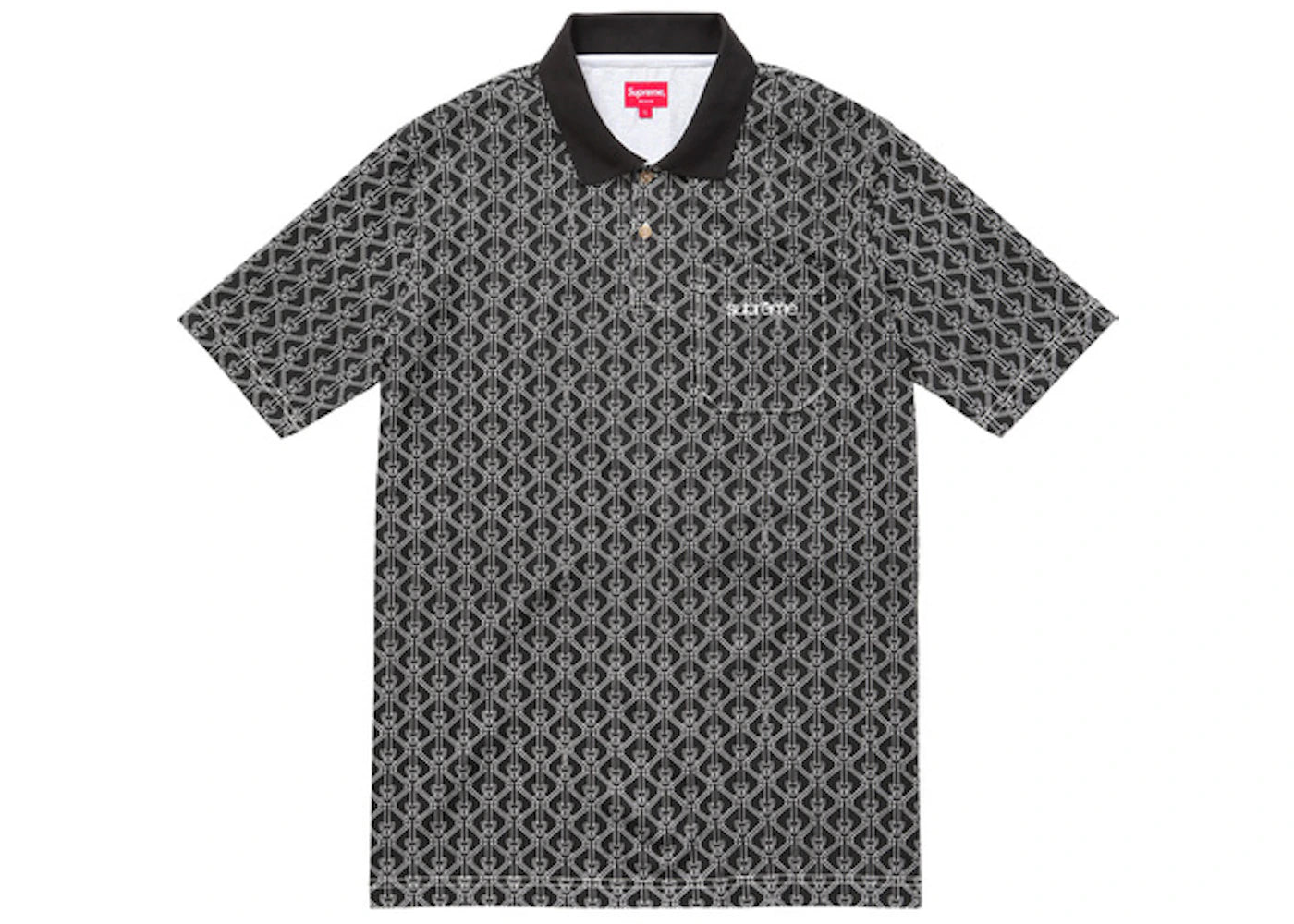 Supreme Rope Print Polo Black