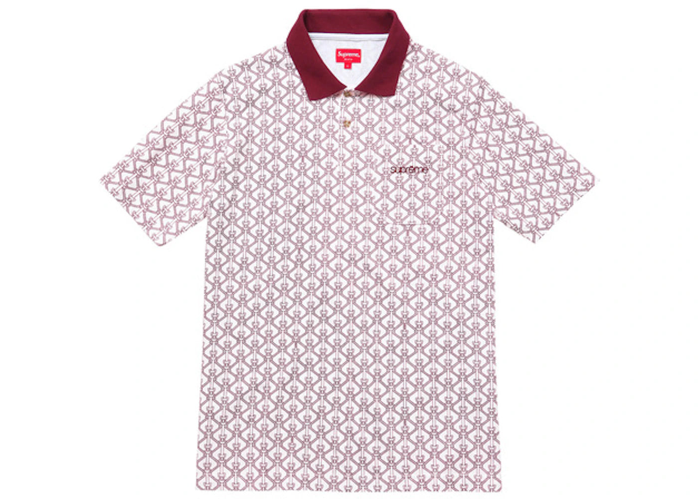 Supreme Rope Print Polo Burgundy