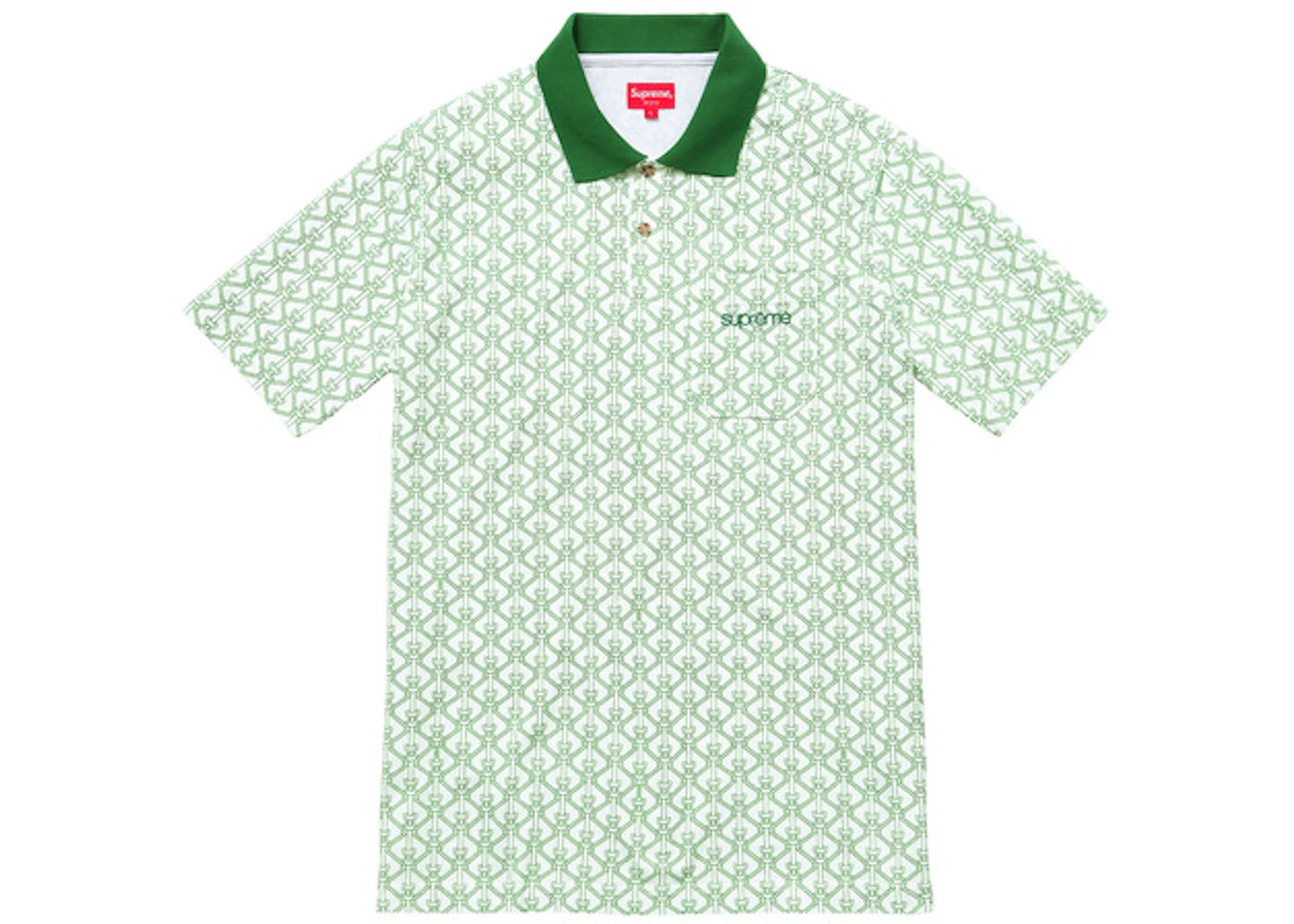 Supreme Rope Print Polo Green