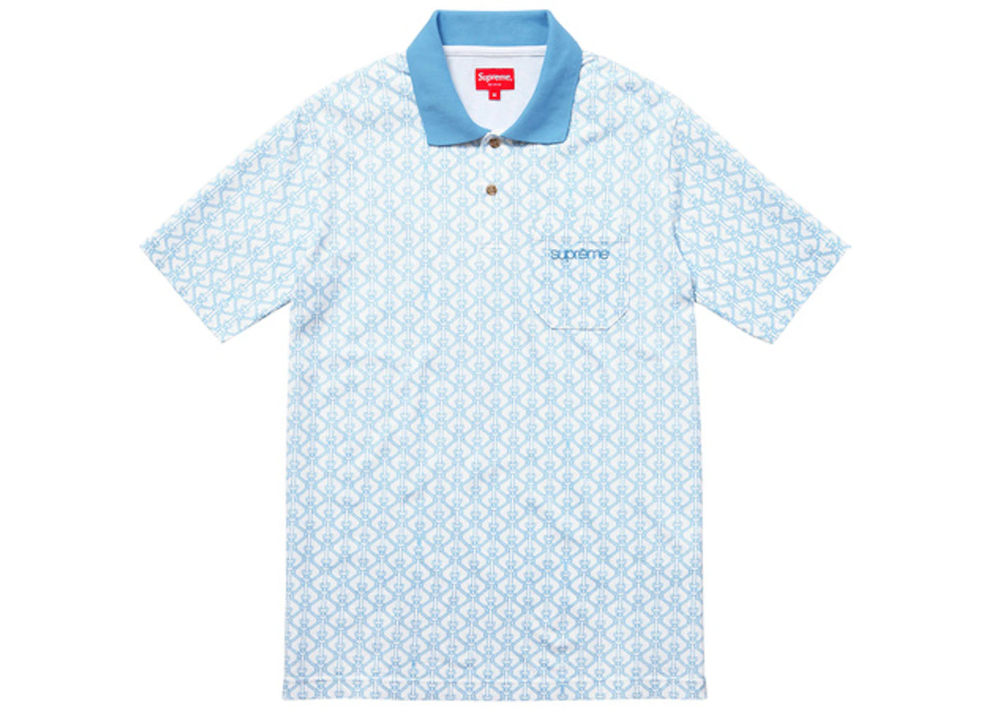 Supreme Rope Print Polo Light Blue