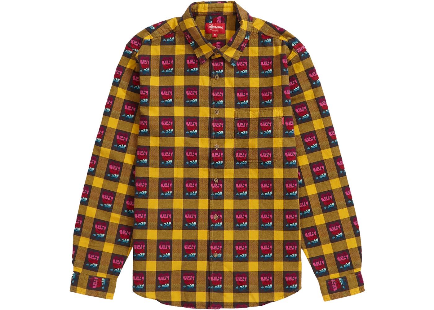 Supreme Rose Buffalo Plaid Shirt Yellow