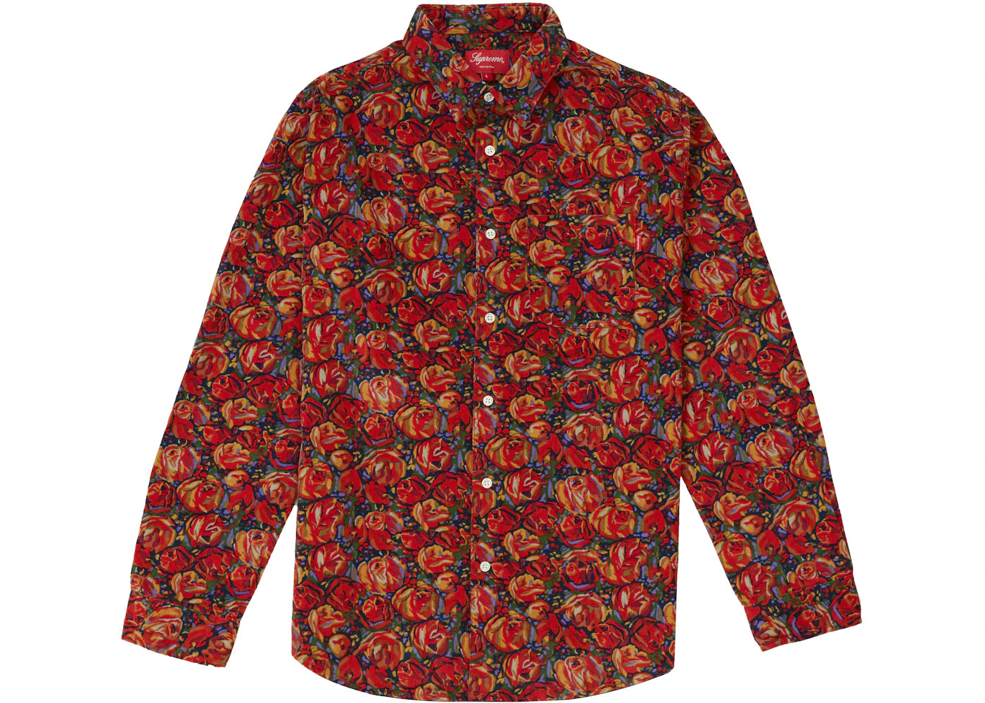 Supreme Roses Corduroy Shirt Red